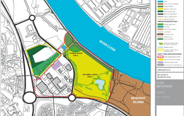 Plan of green network at Rashielee Quay